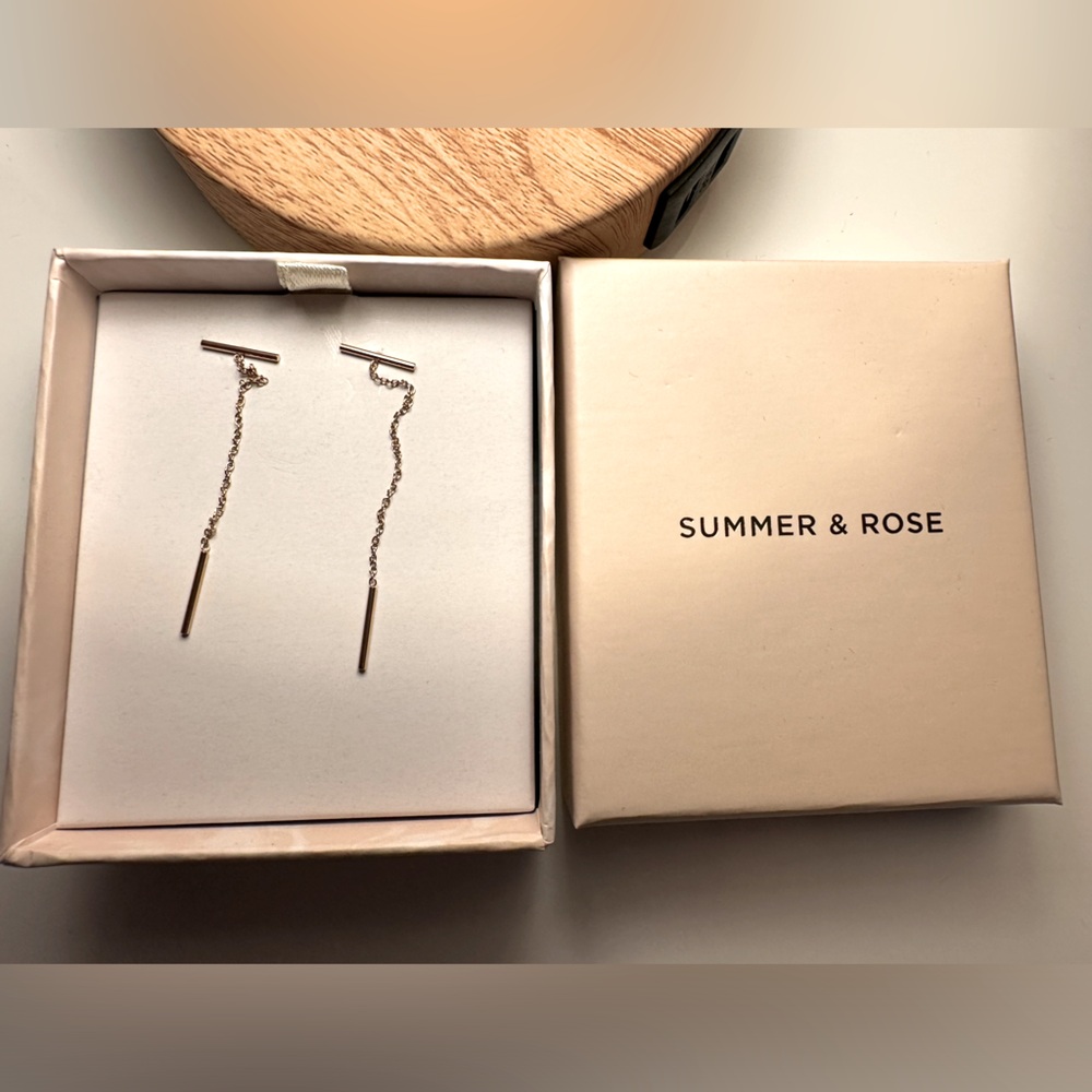 Summer and Rose Earrings, New in Box, Rose Gold Tone